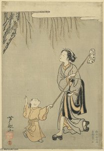 Catching Crickets — Suzuki Harunobu