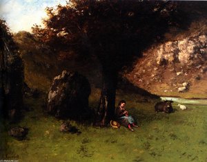The Young Shepherdess — Gustave Courbet