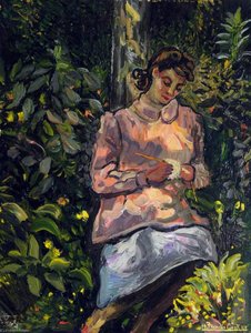 Catherine Knitting At Cothay Manor — Francis Ferdinand Maurice Cook