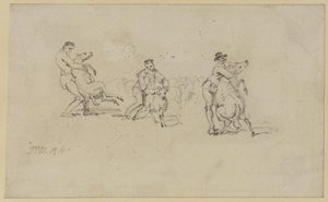 Three Studies Of A Man Shearing Sheep — James Ward