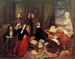 Liszt Fantasizing At The Piano — Josef Franz Danhauser