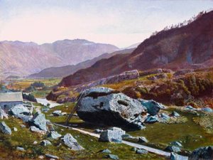 Bowder Stone, Borrowdale — John Atkinson Grimshaw