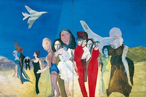 Waiting Women and 2 Nuclear Bombers (Handley Page Victors)