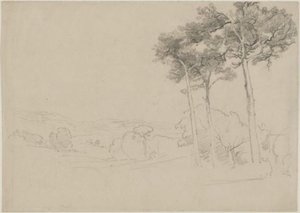 Landscape With Three Pines — William Trost Richards