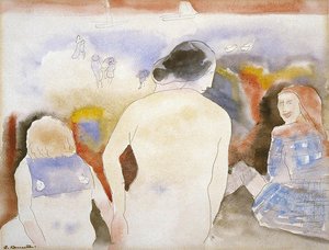 Untitled (woman With Black Hair And Two Children) — Charles Demuth