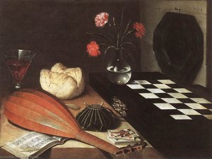 Still-life With Chessboard (the Five Senses) — Lubin Baugin, Baroque