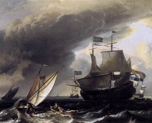 Dutch Vessels On The Sea At Amsterdam — Ludolf Backhuysen I, Dutch Golden Age Maritime