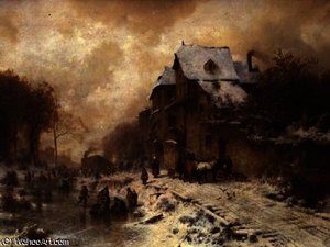 Winter Scene — August Albert Zimmermann, Realism