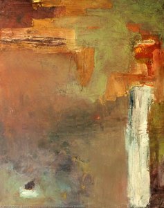 Abstract In Green And Terracotta — Louise Breslin Cameron