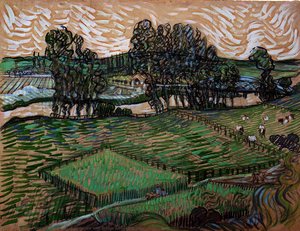 Landscape With Bridge Across The Oise — Vincent Willem Van Gogh, Post-impressionism