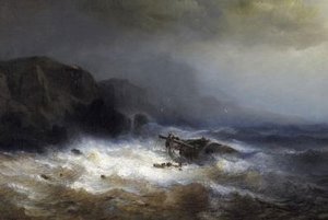 Shipwreck On The Stormy Coast — Paul Jean Clays