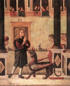 The Daughter Of Of Emperor Gordian Is Exorcised By St Triphun (detail - ) — Vittore Carpaccio