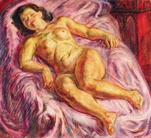 Sleeping Nude On Lavender — John French Sloan