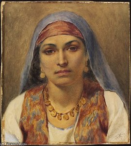 Head Of An Egyptian Girl — Frederick Goodall