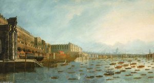 Nelson's Funeral Procession On The Thames — Daniel Turner