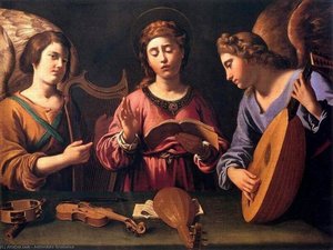 St Cecilia With Two Angels — Antiveduto Gramatica