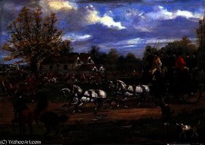 Stage Coach Passing A Meet Outside An Inn — Samuel Henry Gordon Alken