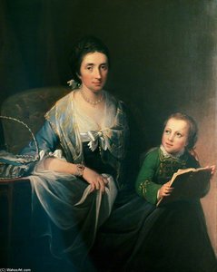 Sarah Vaughan, Nee Hallowell, And Her Son Richard Vaughan — C Robert Edge Pine