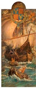 The Revenge, 1591 (triptych, Left Panel) — Robert Morton Nance