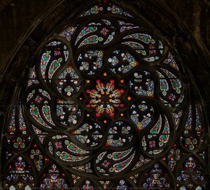 Stained-glass Window Of The Old Testament, Central Rose Window — Bertini Workshop, Baroque Religious Art