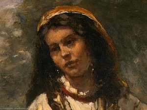 Gypsy Girl With Mandolin ) — Jean-baptiste-camille Corot, Romantic Landscape Painting