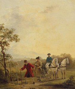 Voltaire Planting Trees — Jean Huber, Silhouette Painting