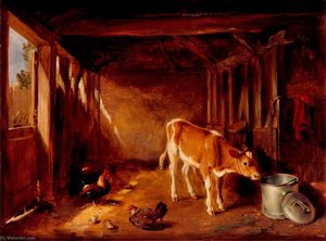 Interior Of A Cattle Shed — William Simson