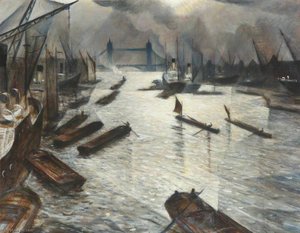 View On The Thames (tower Bridge From The Pool Of London) — Christopher Richard Wynne Nevinson