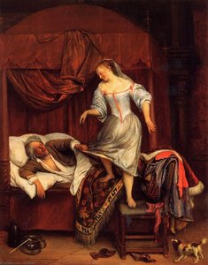 Couple In A Bedroom — Jan Havickszoon Steen, Baroque Genre Painting