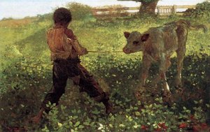 The Unruly Calf — Winslow Homer