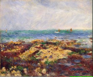 Low Tide At Yport — Pierre-auguste Renoir