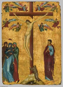 The Crucifixion With St Francis — Jacopino Da Reggio
