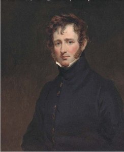 Portrait Of A Gentleman, Half-length, In A Black Coat And White Collar — George Henry Harlow