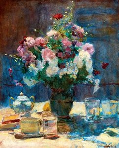 Sunlit Still-life Of Flowers — Kunffy Lajos