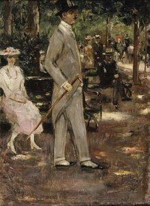 Untitled (park Scene Or Man In The Gray Suit) — Lesser Ury, German Impressionism