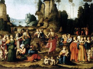 The Preaching Of Saint John The Baptist — Francesco D'ubertino Verdi (bacchiacca)