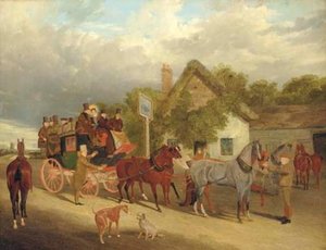 The Royal Mail - Changing Horses Outside The Red Lion — John Frederick Herring Senior