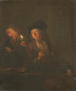 The Smoker (A Man with a Pipe and a Man Pouring a Beverage into a Glass), Godfried Schalcken (attributed to), 1690 - 1706
