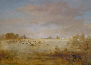 Elk Grazing On An Autumn Prairie — George Catlin