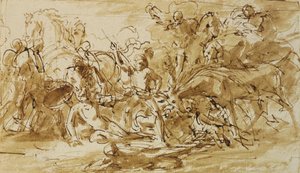 Study For 'alexander Iii, King Of Scotland, Rescued From The Fury Of A Stag By — Benjamin West, Neo-classicism