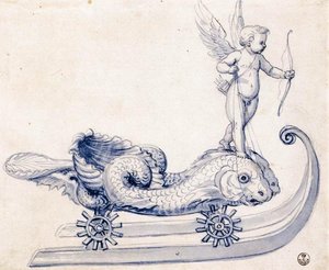 Sketch For A Sleigh With Figures — Giuseppe Arcimboldo