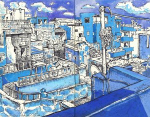 Sketch Of Jodhpur Blue City, India By Annelisa Leinbach — Annelisa Leinbach