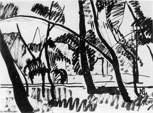 Scene In The City Garden — Jozsef Nemes Lamperth