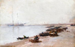 Fishermen On The Beach — Farquhar Mcgillivray Knowles