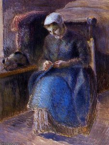 Woman Sewing. — Camille Pissarro
