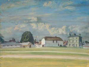 Study Of Buildings And Newmarket Stables — Sir Alfred James Munnings, Impressionism