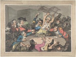 Kick Up At A Hazard Table — Thomas Rowlandson