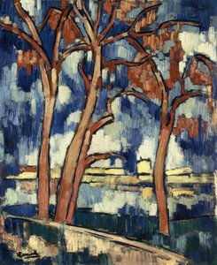 Landscape With Red Trees Chatou — Maurice De Vlaminck