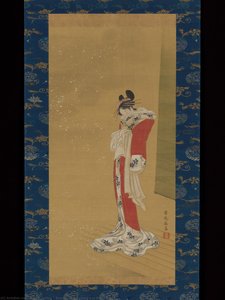 Beauty On A Veranda In Snow — Sakai Hōitsu