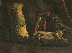 Still Life With Two Sacks And A Bottle — Vincent Willem Van Gogh, Post-impressionism